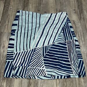 NIC+ZOE Geometric Blue and White Mini Skirt
